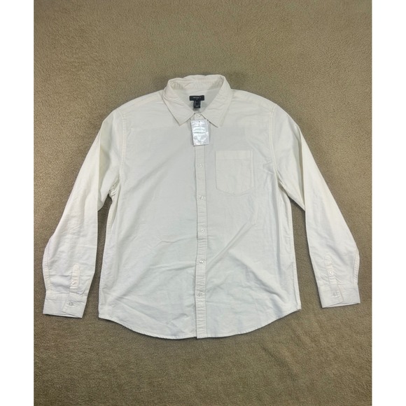 Forever 21 Men Taupe Woven Button Up Long Sleeve Shirt Size L - Picture 8 of 13